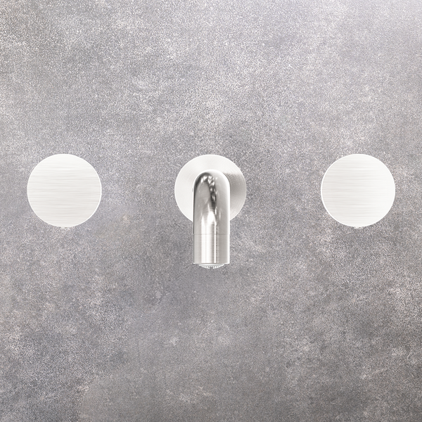 Nero Kara Wall Basin Set 180mm Brushed Nickel