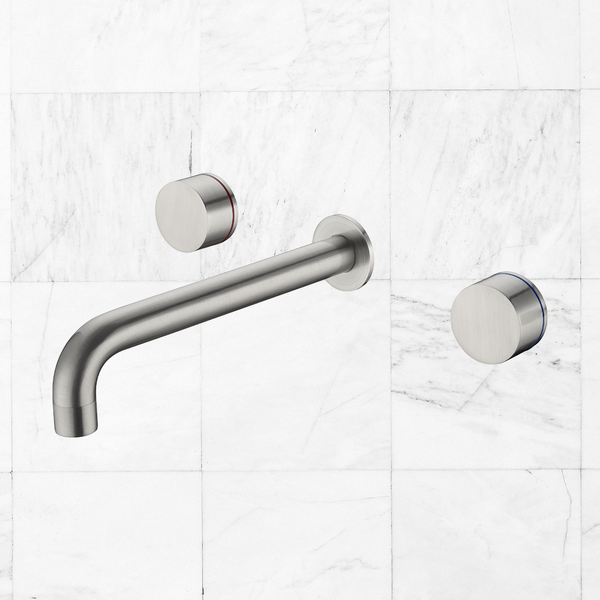 Nero Kara Wall Basin Set 217mm Brushed Nickel