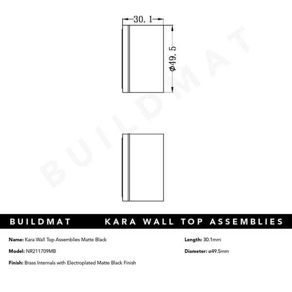 Nero Kara Wall Top Assemblies Matte Black
