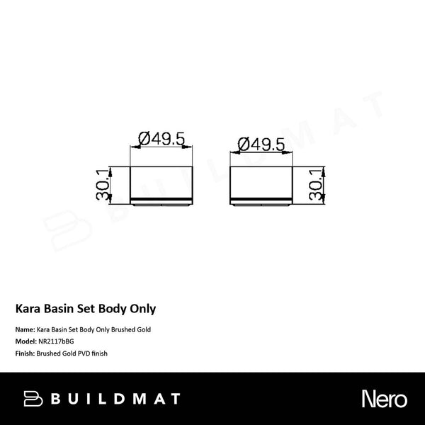 Nero Kara Basin Set Body Only Brushed Gold