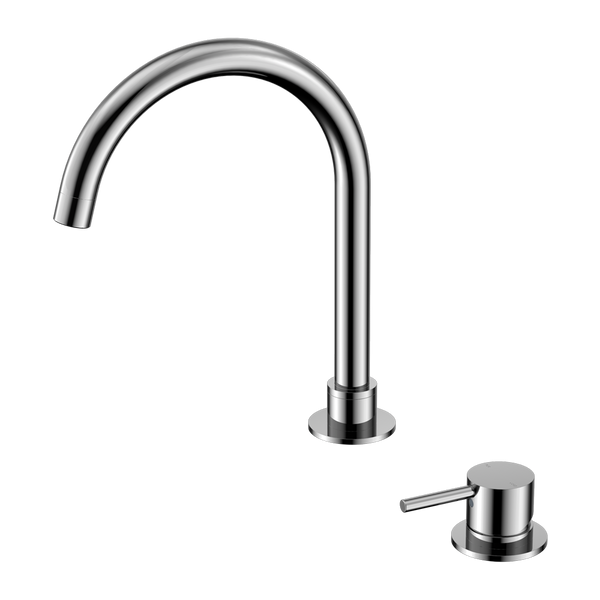 Nero Mecca Hob Basin Mixer Round Swivel Spout Chrome