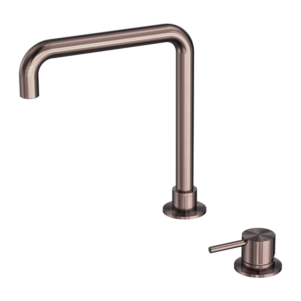 Nero Mecca Hob Basin Mixer Square Swivel Spout Brushed Bronze