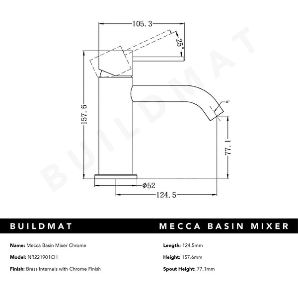 Nero Mecca Basin Mixer Chrome