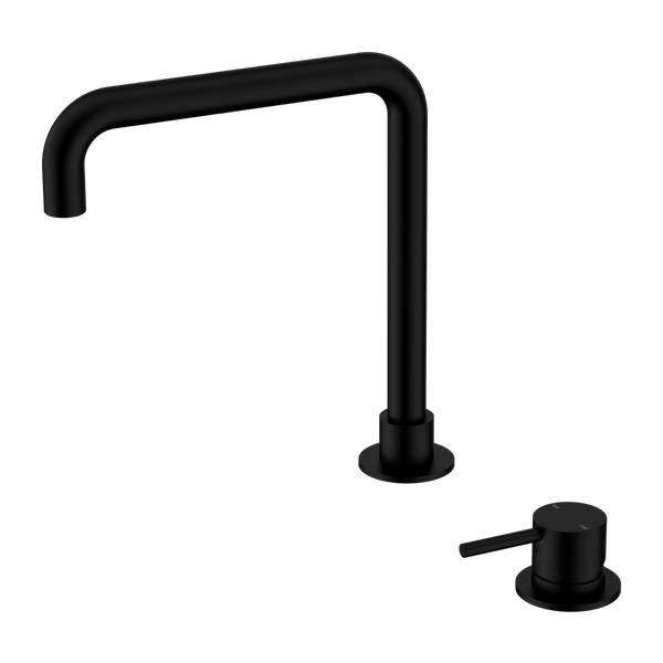 Nero Mecca Hob Basin Mixer Square Swivel Spout Matte Black