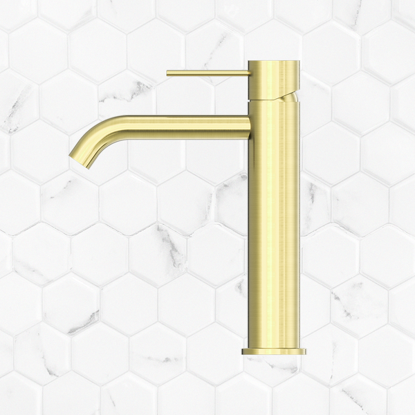 Nero Mecca Mid Tall Basin Mixer Brushed Gold
