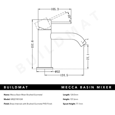 Mecca Basin Mixer Gunmetal