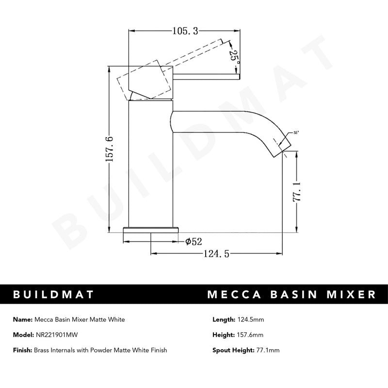 Mecca Basin Mixer Matte White