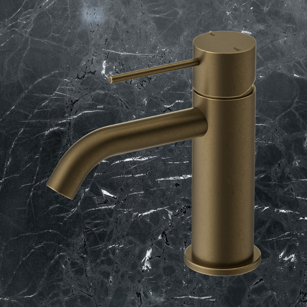 Nero Mecca Basin Mixer Tumbled Antique Brass