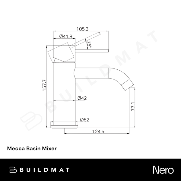Nero Mecca Basin Mixer Tumbled Antique Brass