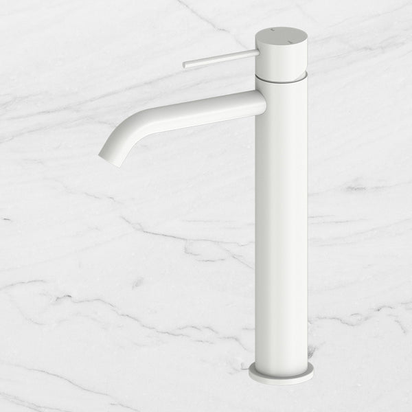 Nero Mecca Tall Basin Mixer Matte White
