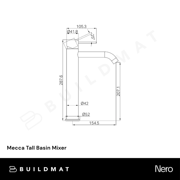 Nero Mecca Tall Basin Mixer Tumbled Antique Brass