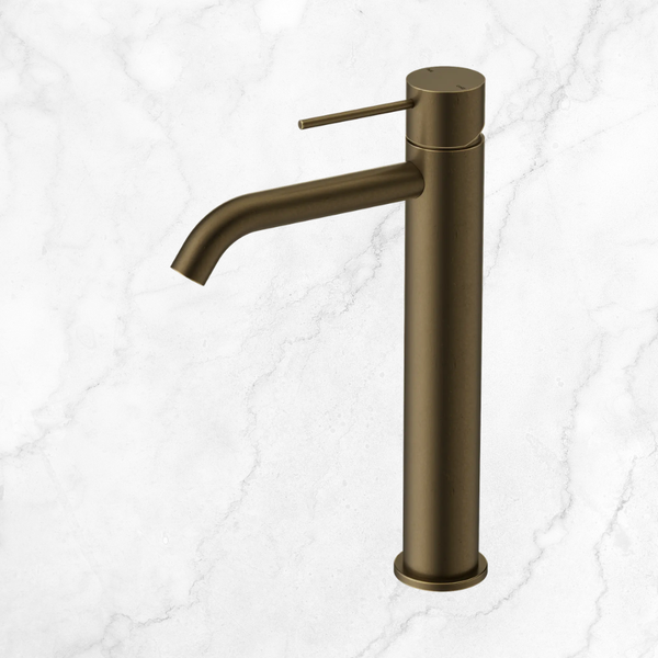 Nero Mecca Tall Basin Mixer Tumbled Antique Brass