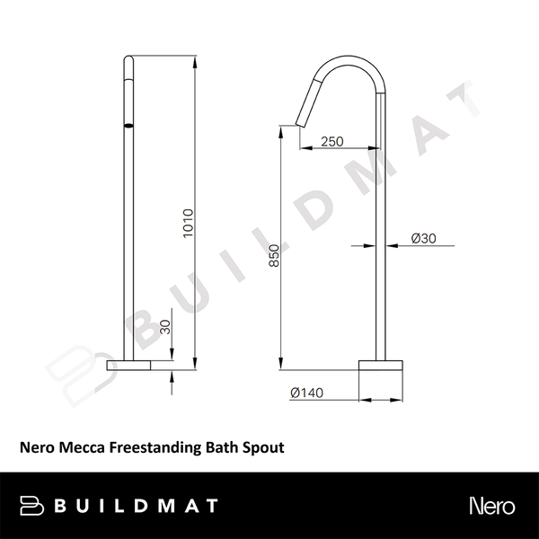 Nero Mecca Freestanding Bath Spout Only Chrome