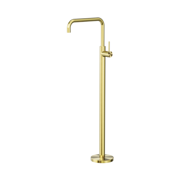 Nero Mecca Freestanding Bath Mixer Square Shape Brushed Gold