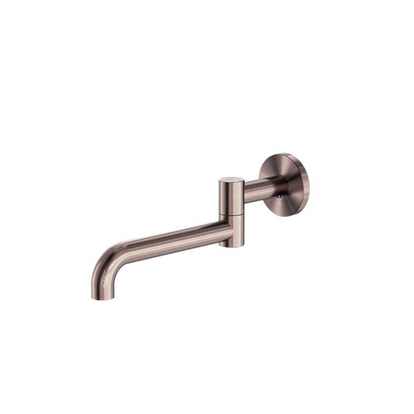 Nero Mecca Wall Mounted Swivel Basin/Bath Spout Only 225mm Brushed Bronze