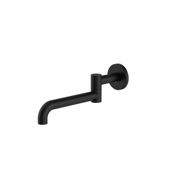 Nero Mecca Wall Mounted Swivel Basin/Bath Spout Only 225mm Matte Black