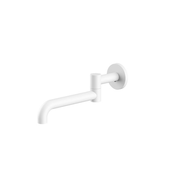 Nero Mecca Wall Mounted Swivel Basin/Bath Spout Only 225mm Matte White