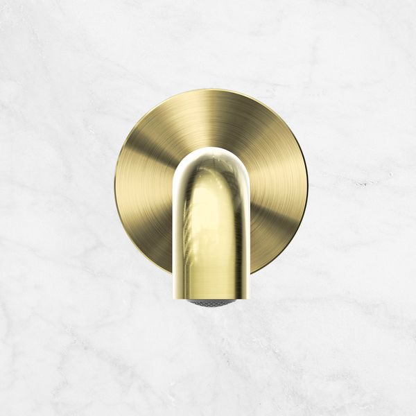 Nero Mecca Wall Basin/Bath 160mm Spout Brushed Gold