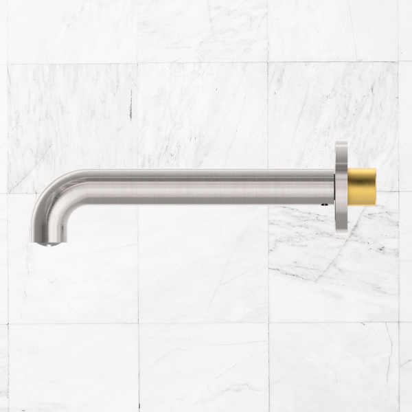 Nero Mecca Basin/Bath Spout Only 160mm Brushed Nickel