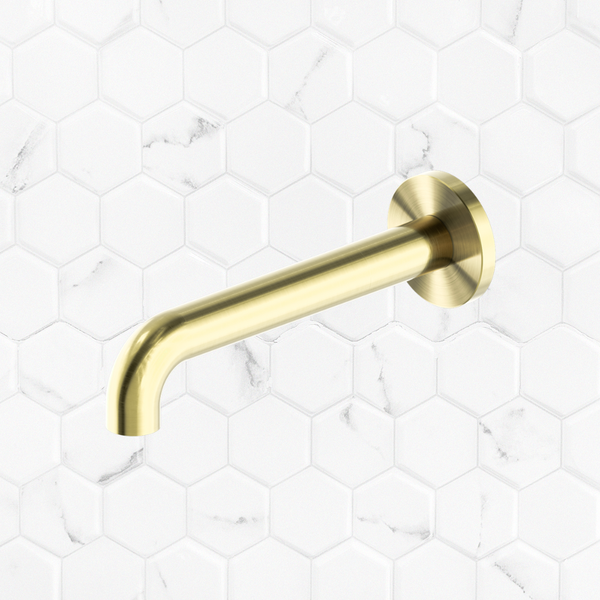 Nero Mecca Wall Basin/Bath 260mm Spout Brushed Gold