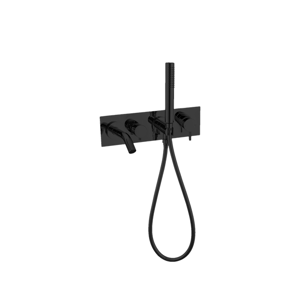 Nero Mecca Wall Mount Bath Mixer With Hand Shower Matte Black