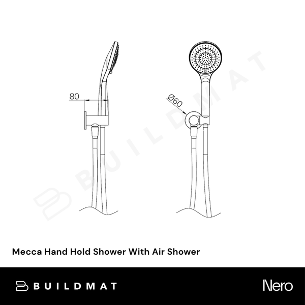 Nero Mecca Hand Hold Shower With Air Shower Chrome