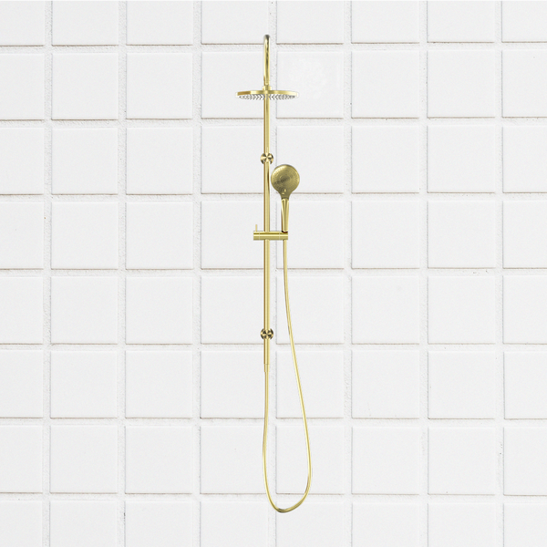 Nero Mecca Twin Shower with Air Shower Brushed Gold