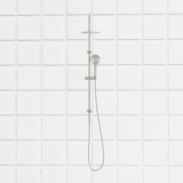 Nero Mecca Twin Shower with Air Shower Brushed Nickel
