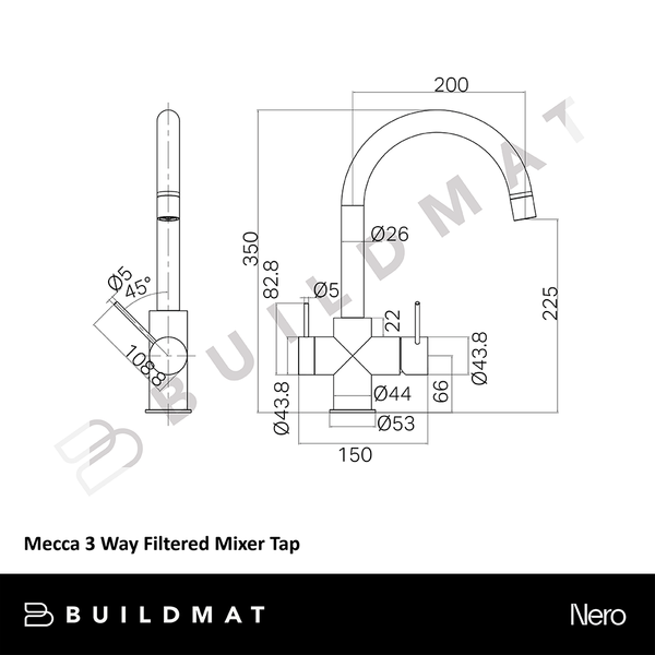 Mecca 3 Way Filtered Mixer Tap Bronze