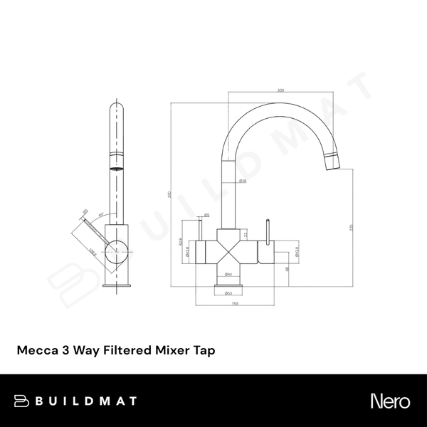 Nero Mecca 3 Way Filtered Mixer Tap Chrome