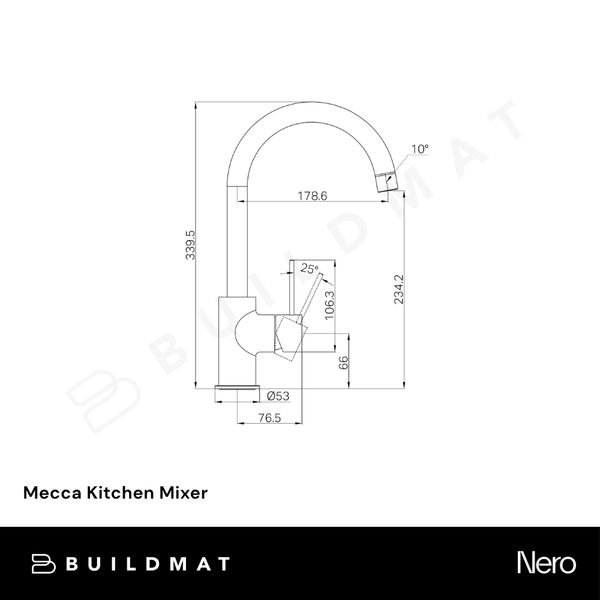 Nero Mecca Kitchen Mixer Tumbled Antique Brass