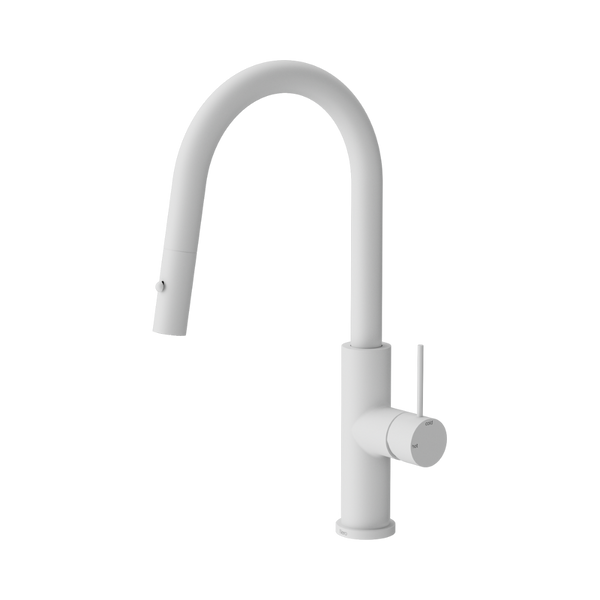 Nero Mecca Smart Sensor Pull Out Kitchen Mixer Matte White