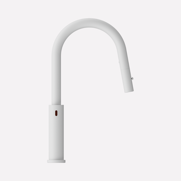 Nero Mecca Smart Sensor Pull Out Kitchen Mixer Matte White