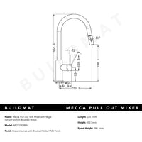 Mecca Brushed Nickel Pull Out Mixer With Veggie Spray Function