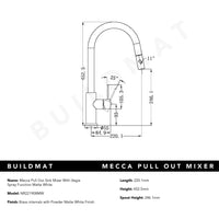 Mecca Matte White Pull Out Mixer With Veggie Spray Function