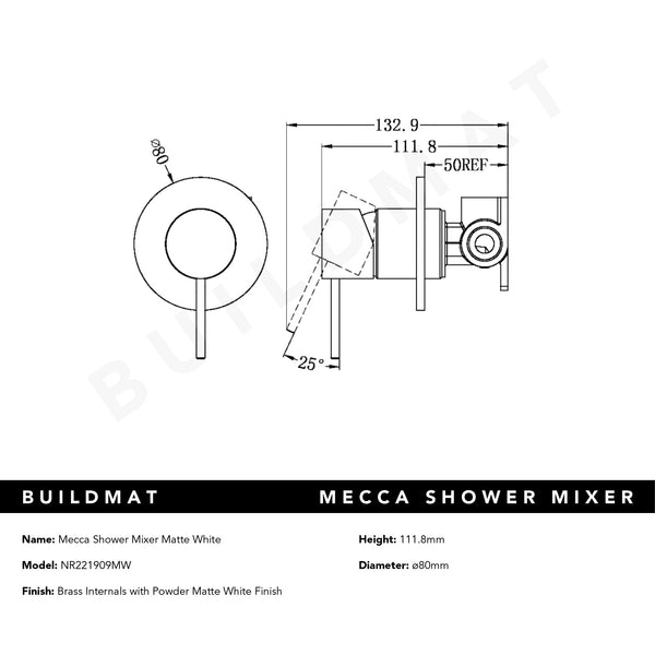 Nero Mecca Shower Mixer Matte White