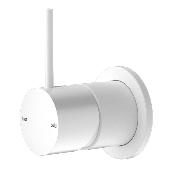 Nero Mecca Shower Mixer 60mm Handle Up Plate Matte White