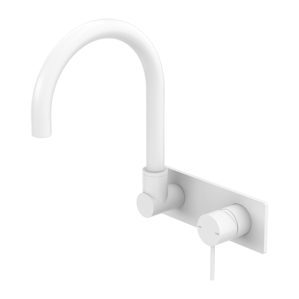 Nero Mecca Wall Basin/Bath Mixer Swivel Spout Matte White