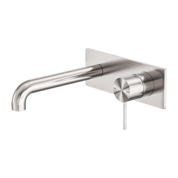 Nero Mecca Wall Basin/Bath Mixer 160mm Brushed Nickel