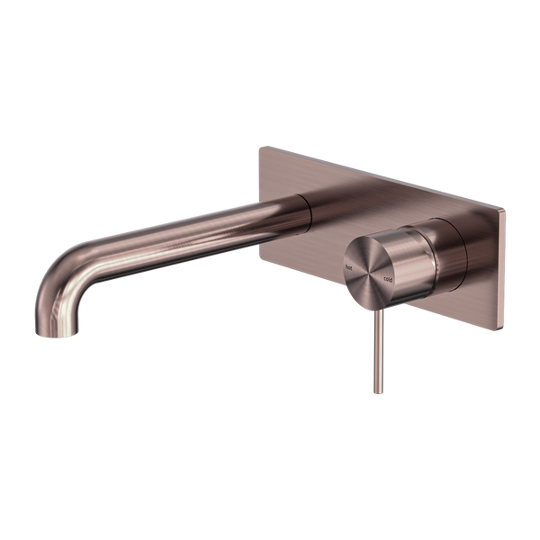 Nero Mecca Wall Basin/Bath Mixer 185mm Brushed Bronze