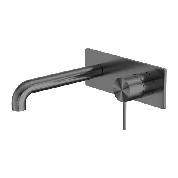 Nero Mecca Wall Basin/Bath Mixer 185mm Gun Metal