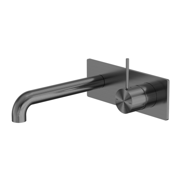 Nero Mecca Wall Basin/Bath Mixer Handle Up 160mm Gun Metal