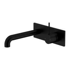 Nero Mecca Wall Basin/Bath Mixer Handle Up 185mm Matte Black