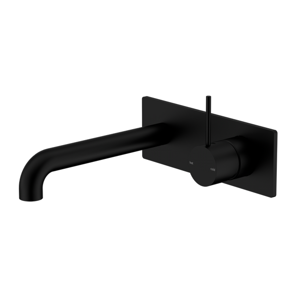 Nero Mecca Wall Basin/Bath Mixer Handle Up 230mm Matte Black