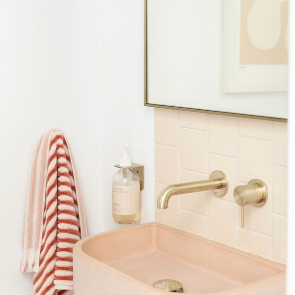 Nero Mecca Wall Basin/Bath Mixer Separate Back Plate 185mm Brushed Gold