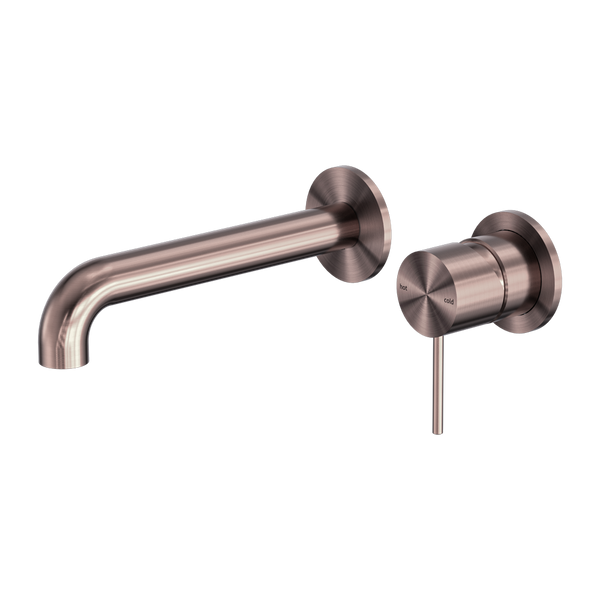 Nero Mecca Wall Basin/Bath Mixer Separate Back Plate 120mm Brushed Bronze