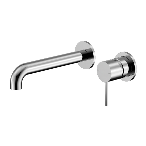 Nero Mecca Wall Basin/Bath Mixer Separate Back Plate 230mm Chrome