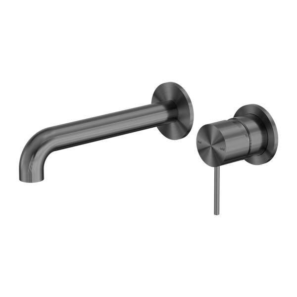 Nero Mecca Wall Basin/Bath Mixer Separate Back Plate 260mm Gunmetal
