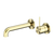 Nero Mecca Wall Basin/Bath Mixer Separate Back Plate Handle Up 120mm Brushed Gold