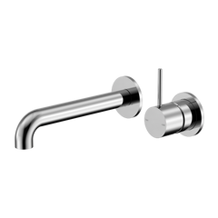Nero Mecca Wall Basin/Bath Mixer Separate Back Plate Handle Up 185mm Chrome